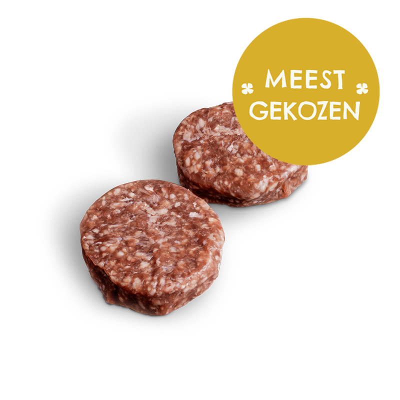 Ambachtelijke burger van Weiderund, gemaakt van 100% grasgevoerd vlees. Natuurlijk mals rundvlees.